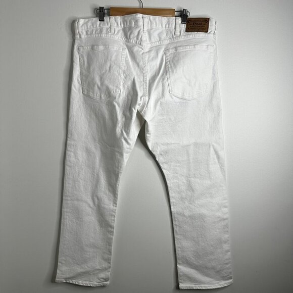 Polo Ralph Lauren Jeans Mens 40x30 White Varick Slim Straight Denim Pants RL - Picture 6 of 12